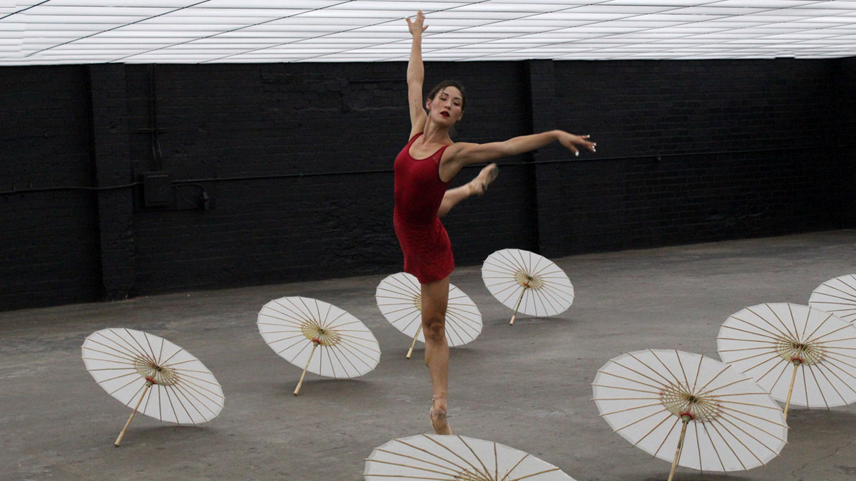 Film still from "Between the Lines" dance film with Stephanie Kim at SFDFF 2021