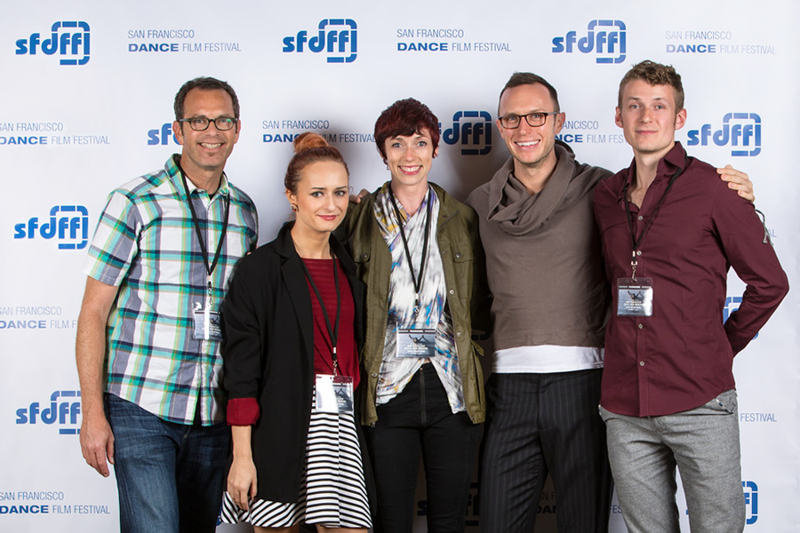 Jonathan Roman (USA) with filmmakers Simona Deaconescu (Romania), Wendy Rein (USA), Ryan Smith (USA), Sam Asaert (Belgium). Photo: Alexander Reneff-Olson