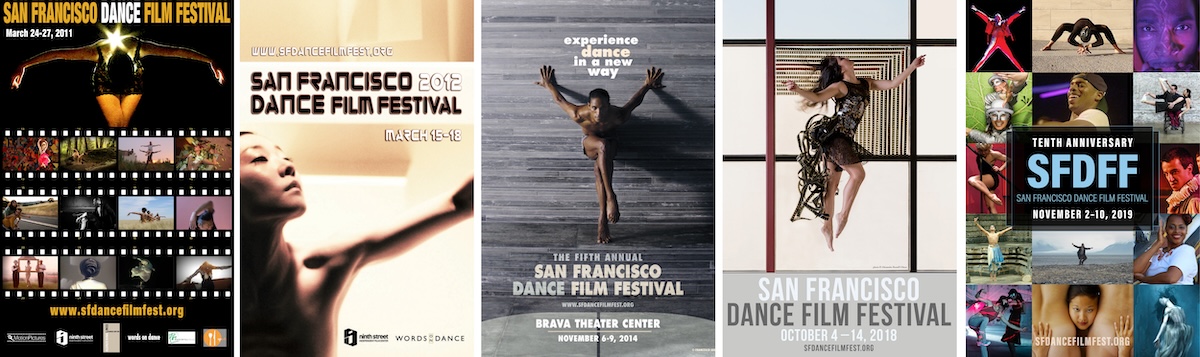 A collage of five SFDFF posters from 2011-2018