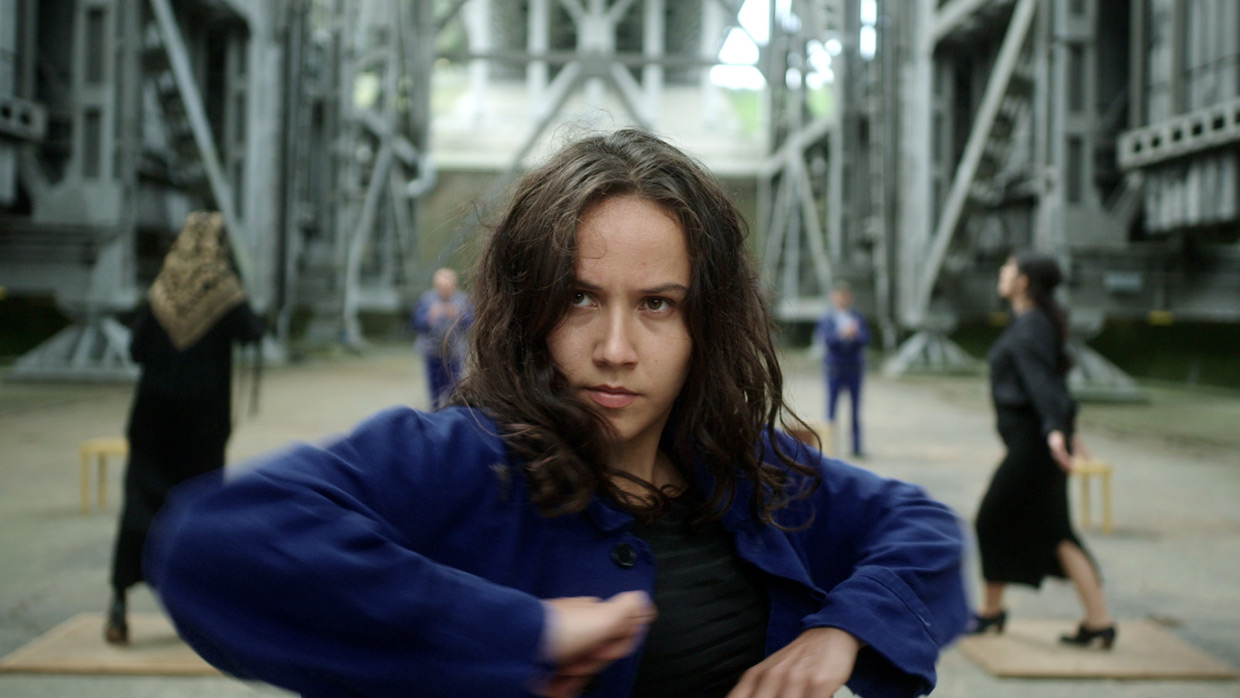 Still from SALIDAS (Departures) by Virginia Martin dance film at SFDFF 2021 photo: Valentin Selmke